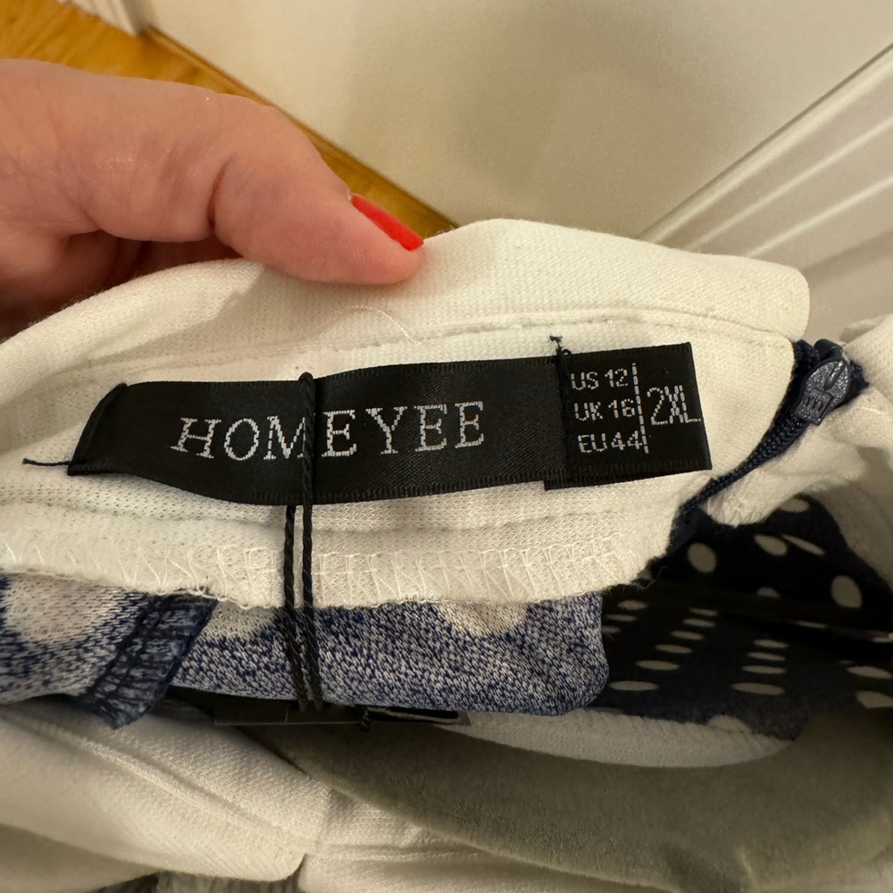 Homeyee navy and white polka dot dress. NWT - Picture 6 of 8